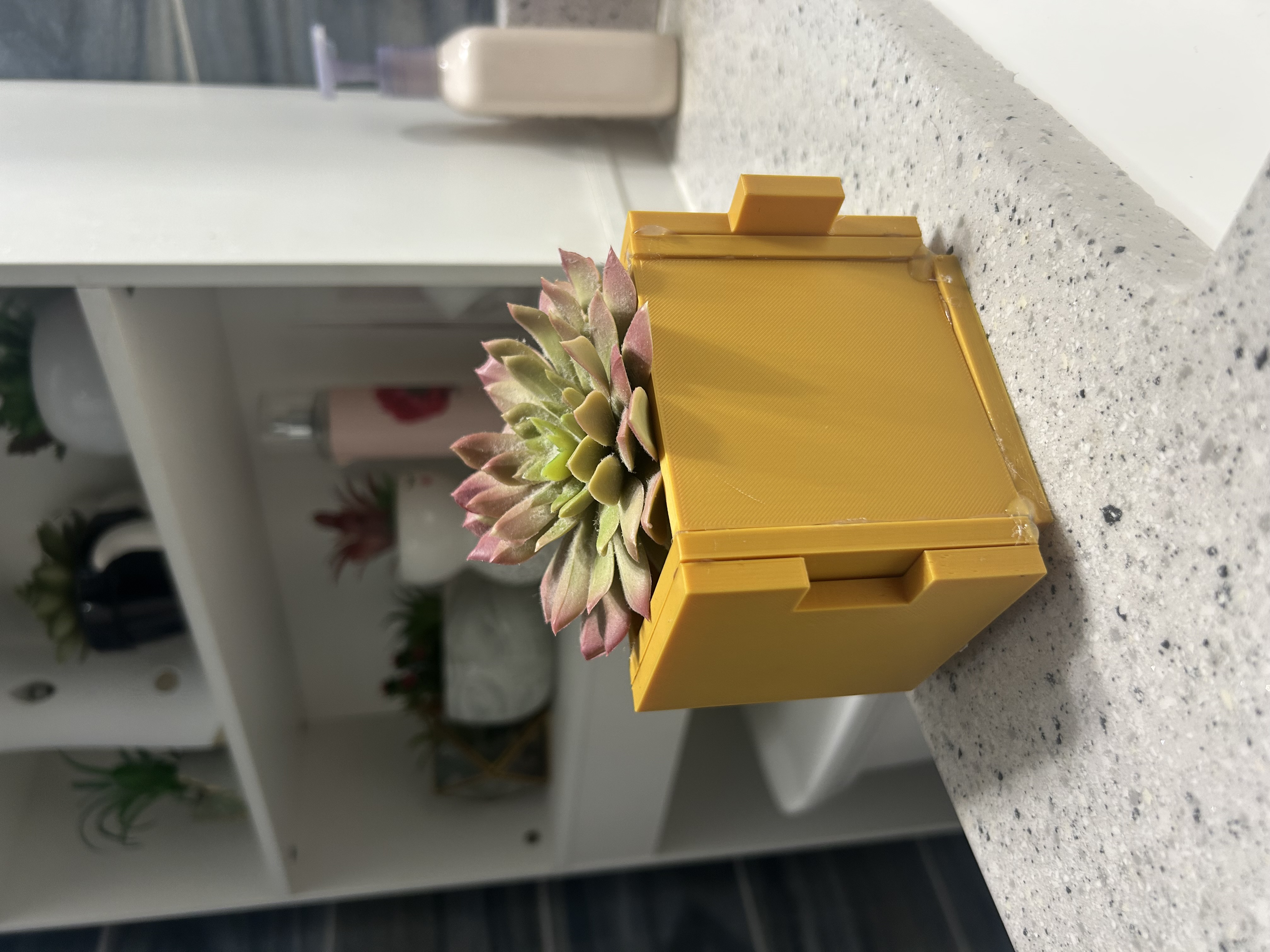 White version of the pot with a plant